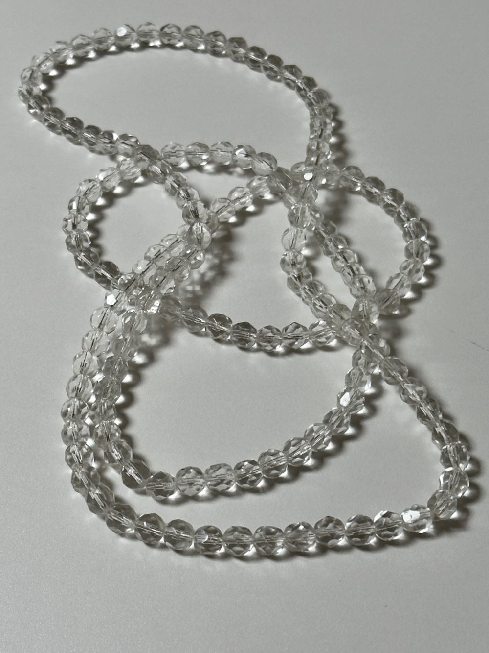 Vintage Crystal Bead Necklace Long 40 Inches